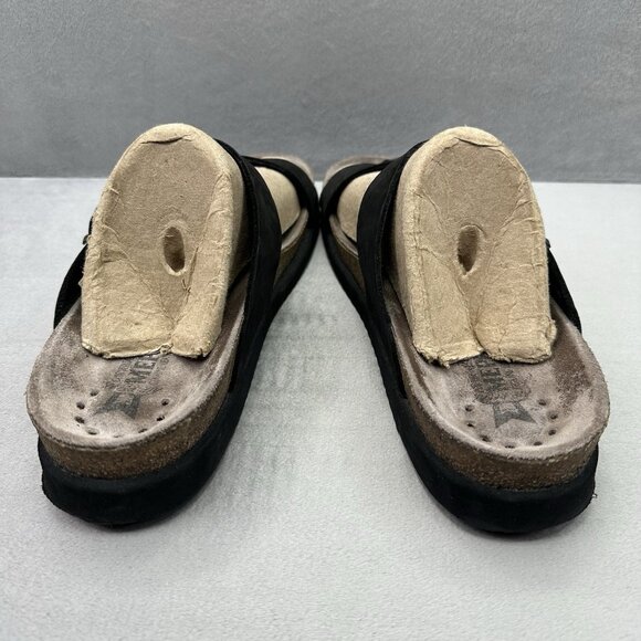 Mephisto Heleonore Womens Size 11 (41) Thong Sandals Black Braided Leather - Picture 4 of 9